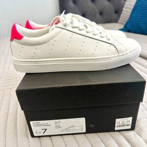 J.CREW Saturday sneakers - white with fuchsia detail size 7 NEW - IN BOX